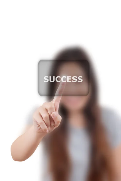 Business woman driftigt framgång ord — Stockfoto