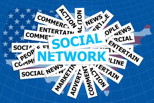 Palabra de comunicación en redes sociales — Foto de Stock