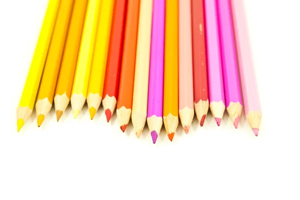 Lápis colorido isolado no fundo branco — Fotografia de Stock