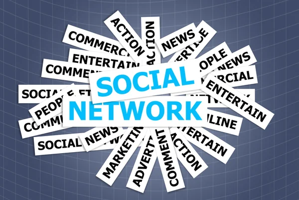 Palavra de comunicação de rede social — Fotografia de Stock