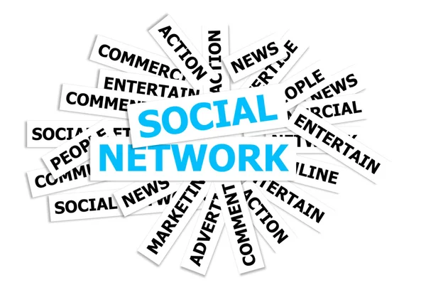 Sociální sítě komunikace slovo — Stock fotografie
