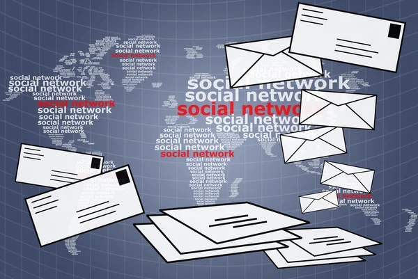 Kommunikation på det sociale netværk - Stock-foto