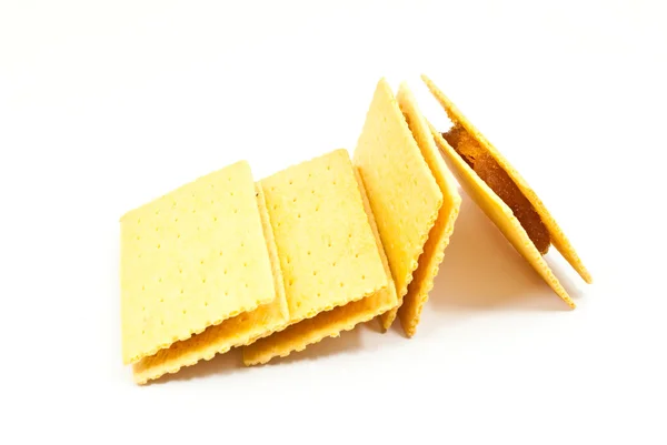 Cracker izolovat na bílé — Stock fotografie