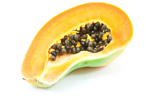 Fruto de papaya aislado en el blanco — Foto de Stock