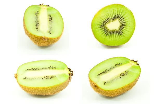 Muitos Kiwi isolado de frutas saudáveis no branco . — Fotografia de Stock