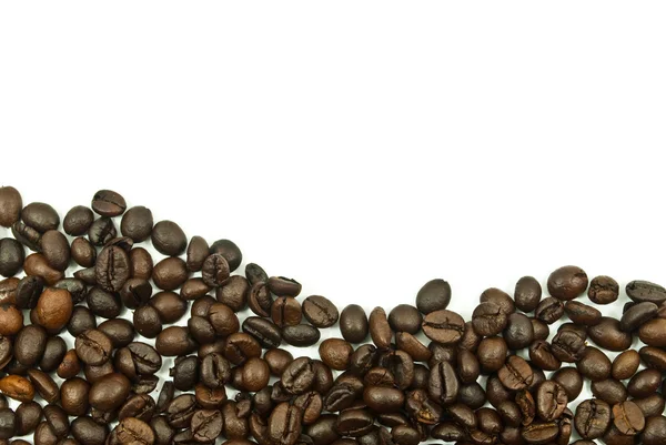 Čerstvé zrnkové kávy textury pozadí. — Stock fotografie