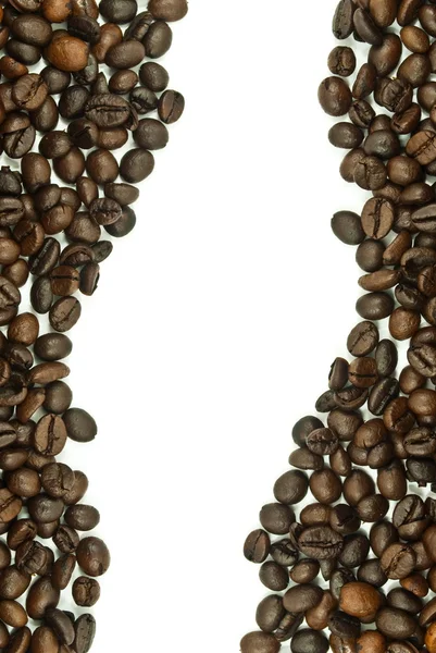 Färska kaffebönor textur bakgrund. — Stockfoto