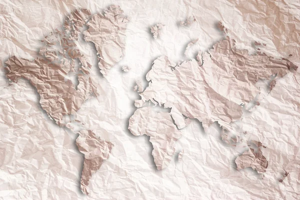 Mapa historických světa s vinobraní papír textury. — Stock fotografie