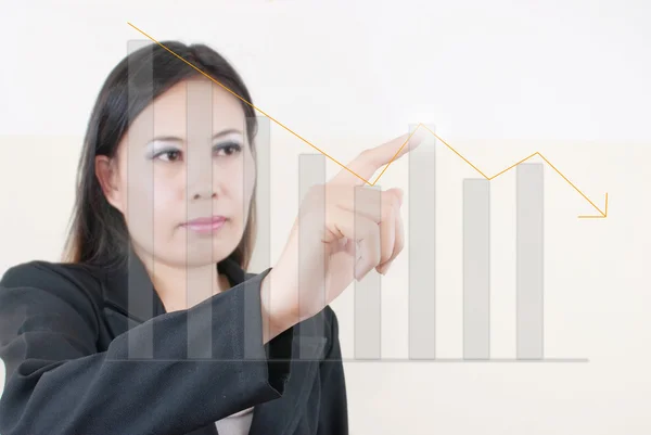 Business lady driver graf för handel börsen — Stockfoto