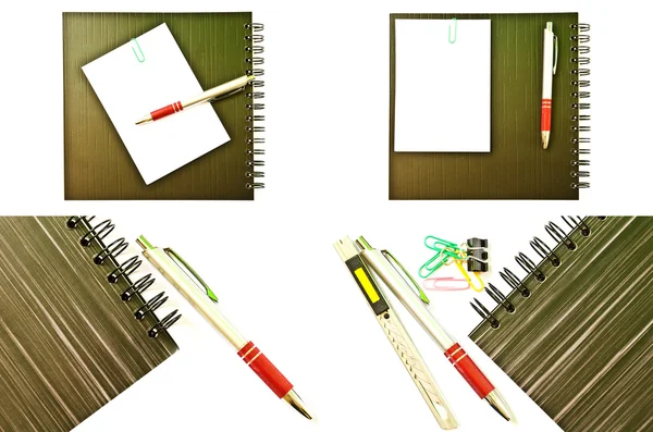 Zestaw Notebook na białym tle. — Zdjęcie stockowe