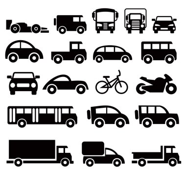 Transportation icons set clipart