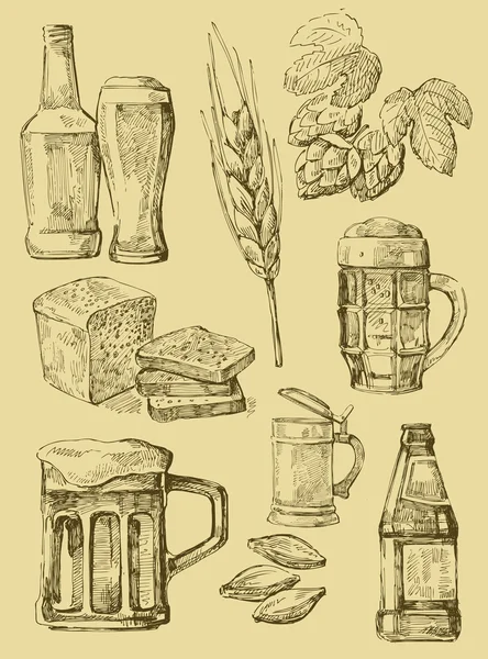 Set de cerveza — Vector de stock