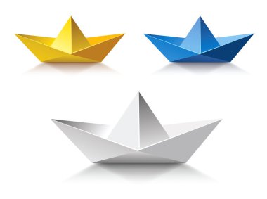 Paper boats clipart