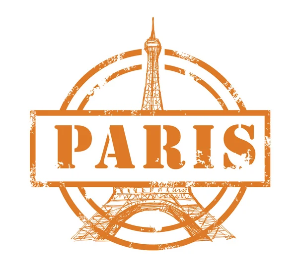 Francobollo con Torre Eiffel — Vettoriale Stock