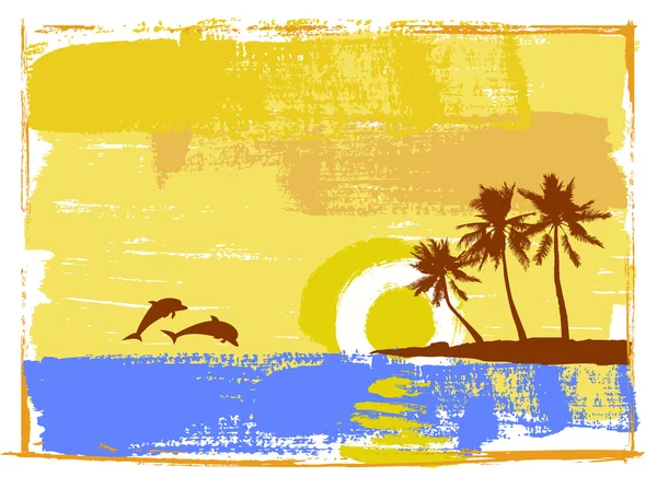 Jour tropical, palmiers — Image vectorielle