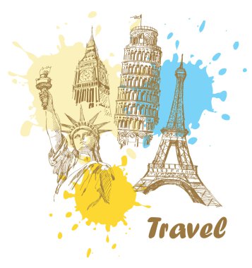 Travel background clipart