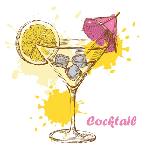 Cocktail de mão — Vetor de Stock