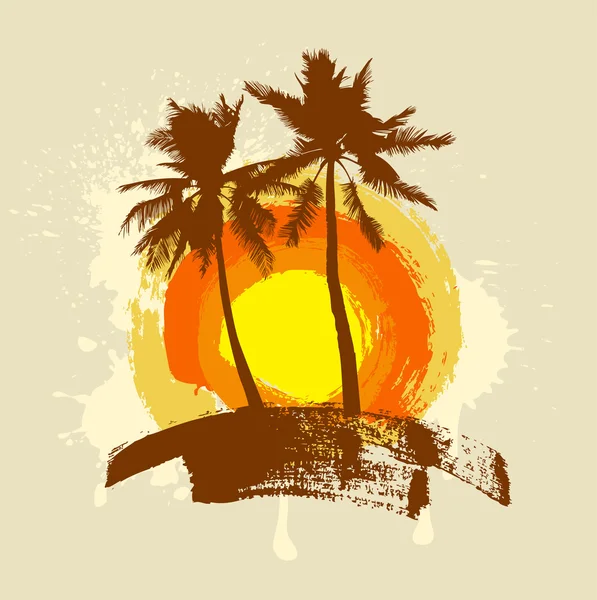 Summer tropical island — Stock Vector