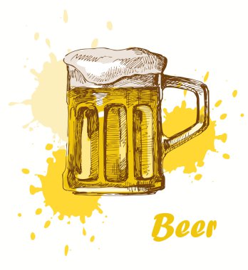 Hand draw beer clipart