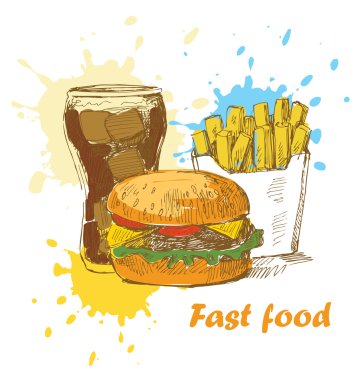 Fast food background clipart