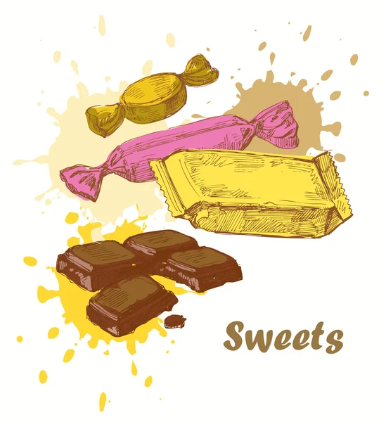 Süßigkeiten Hintergrund — Stockvektor