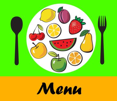 Fruit on plate clipart