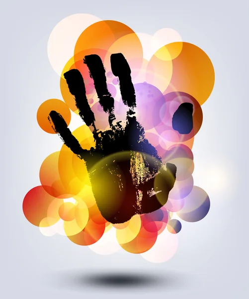 Tirage noir d'une main — Image vectorielle
