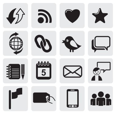 Media icons clipart