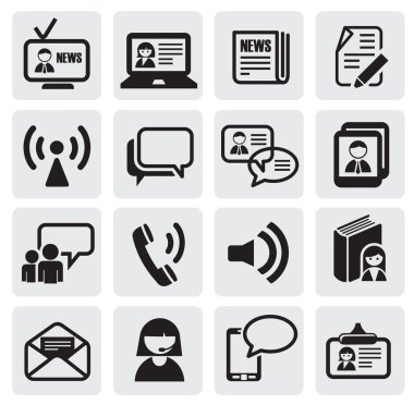 Communication icons clipart