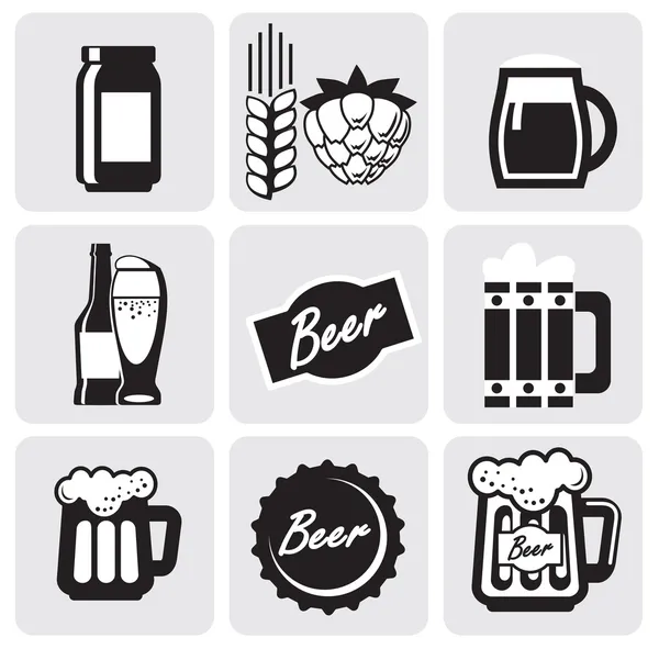 Iconos de cerveza — Archivo Imágenes Vectoriales