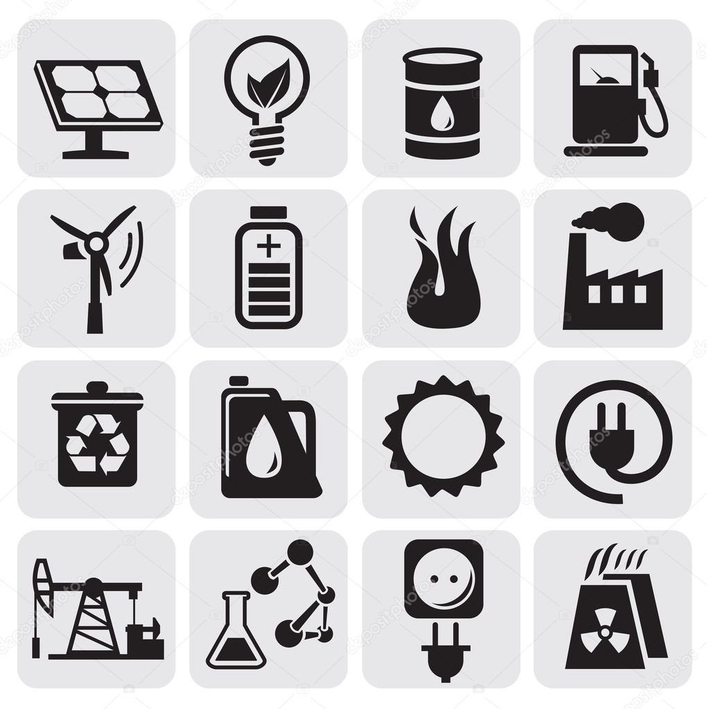 Eco icons for clean energy