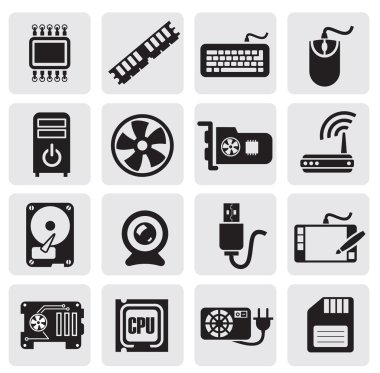 Computer icons set clipart