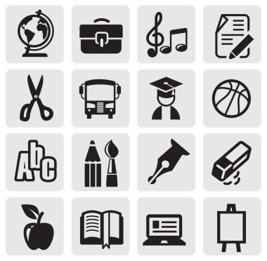 Icons set school clipart