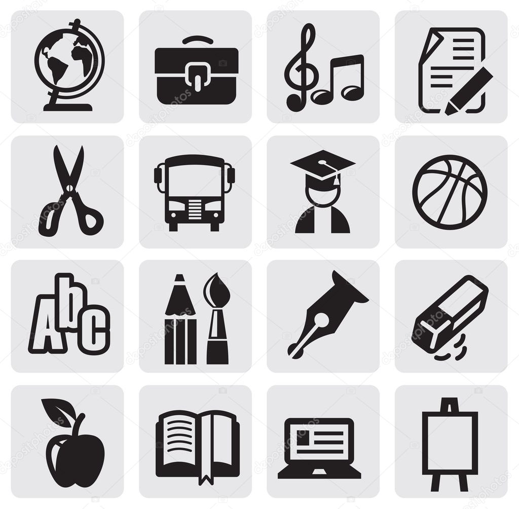 Icons set school