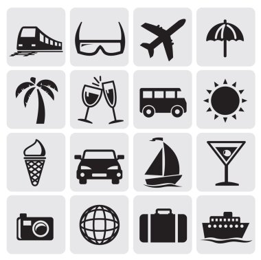 Tourism set icins clipart