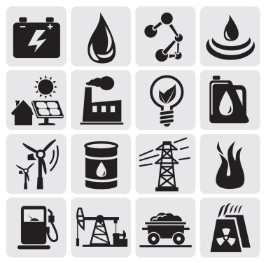 Energy and power icons clipart