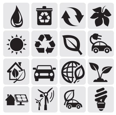 Eco energy icons clipart