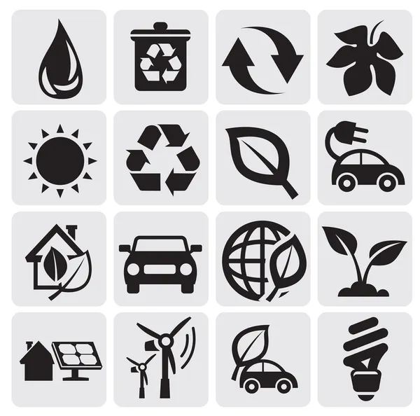 Iconos de energía ecológica — Vector de stock