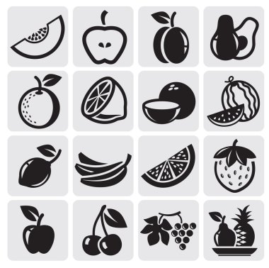 Fruit vector set clipart