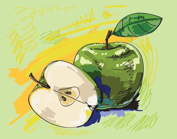 Grüne Äpfel — Stockvektor