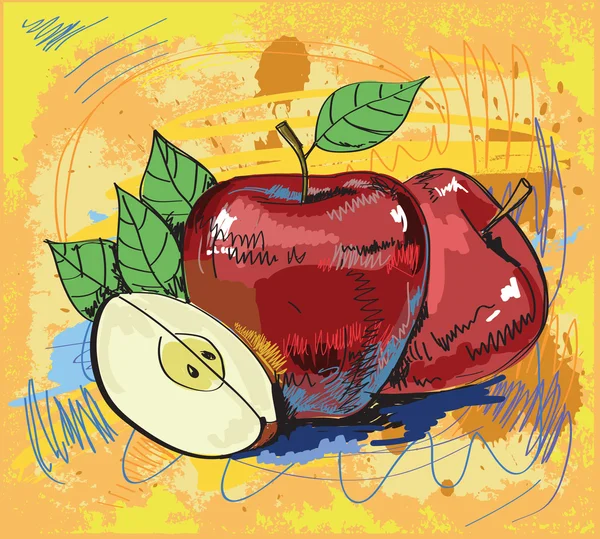 Czerwone jabłka — Wektor stockowy