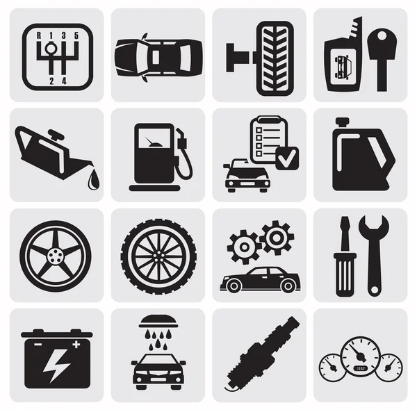 Iconos de auto coche — Archivo Imágenes Vectoriales
