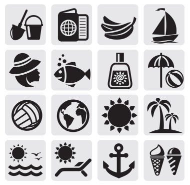 Summer icons clipart