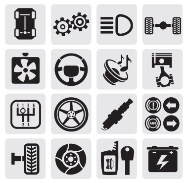 Auto icons clipart