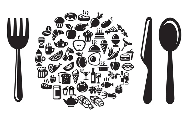 Набір іконок їжі та напоїв — стоковий вектор