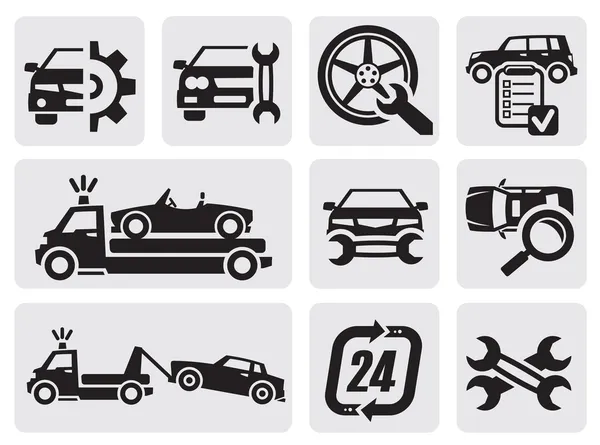 Iconos de reparación de coches — Vector de stock