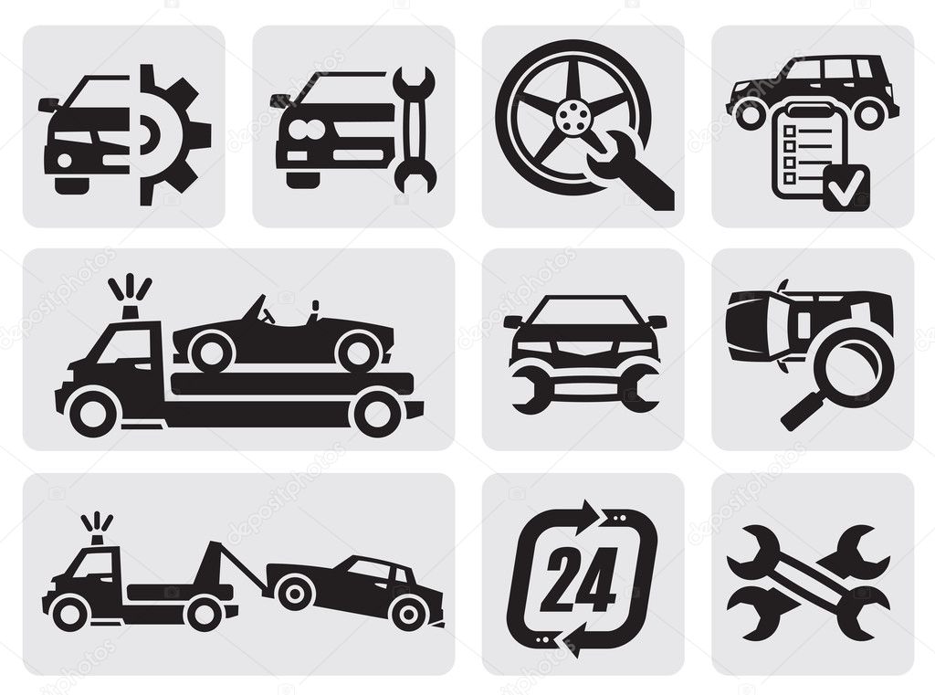 Car repair icons