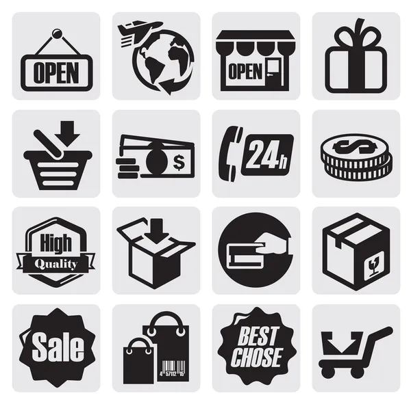 Zakupy ikony — Wektor stockowy