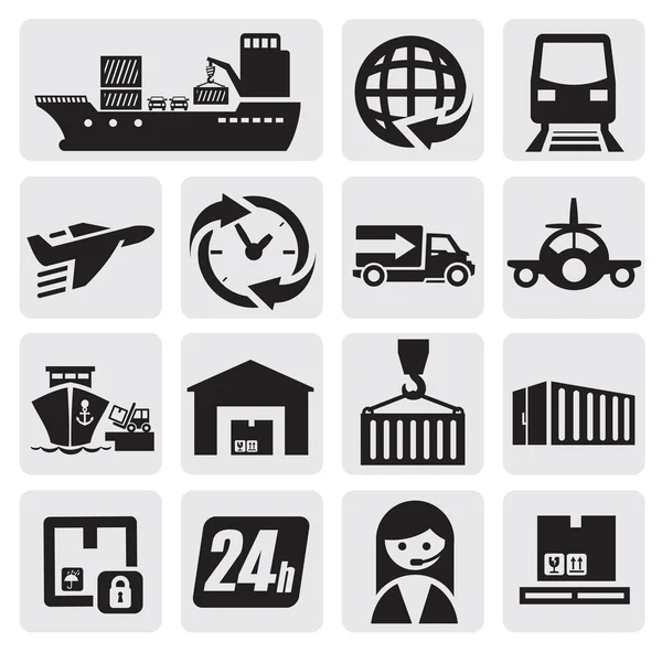 Ikony transportu i ładunku — Wektor stockowy