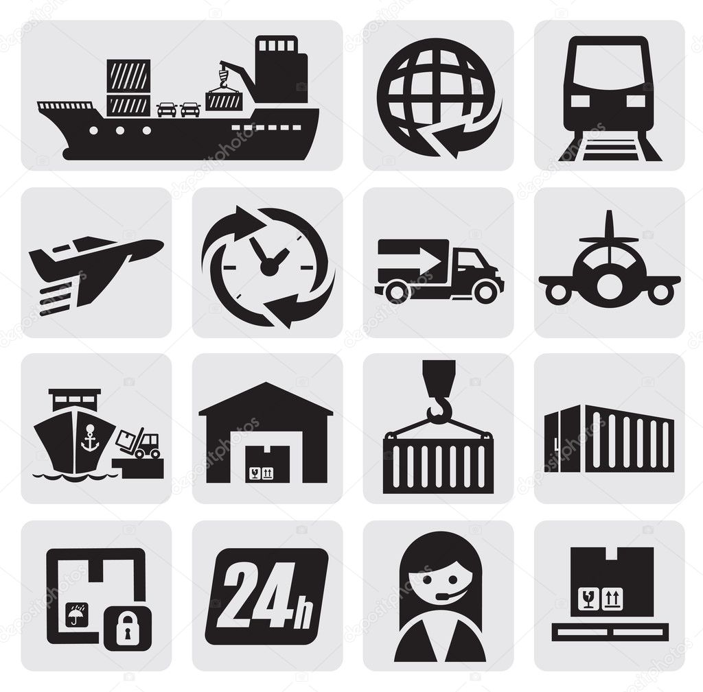 Shipping and cargo icons
